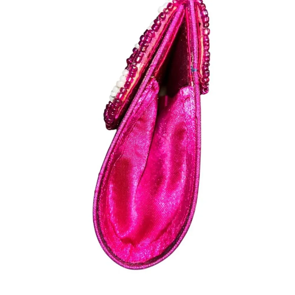 two's company hot pink silk beaded clutch bag HELLO SPRING